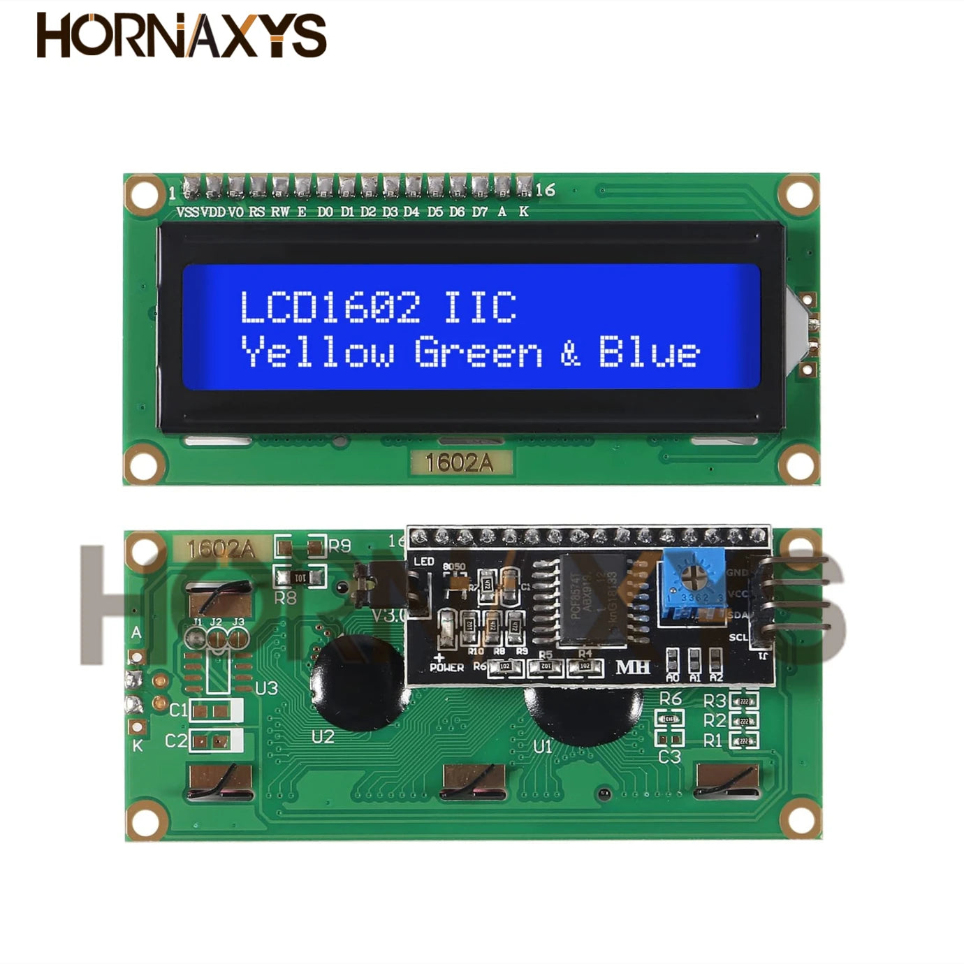 LCD1602+I2C Module Blue / Yellow Green Screen 16x2 Character LCD Display I2C Interface 5V for Arduino