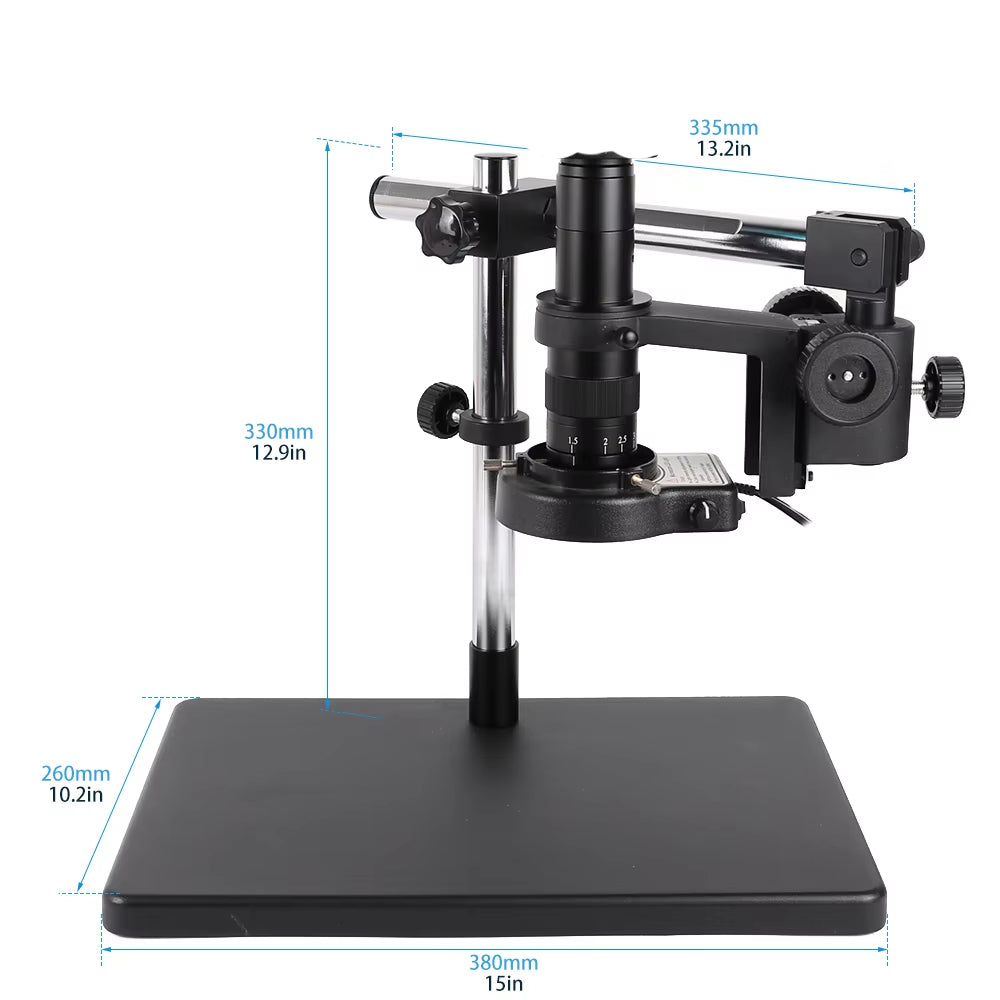 4K HD Video Microscope with 1-180X Continuous Zoom and C-Mount Parfocal Lens for Video Capture, Measurement, and Cellphone Repair