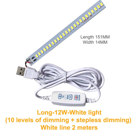 DC 5V Dimmable LED Chips 5730 SMD LED Lamp DIY Light Adjustable LED Bulb USB Dimmer Learning Working Rechargeable Lamp