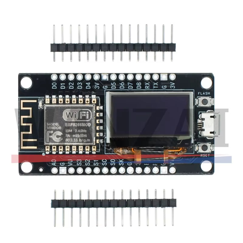 Nodemcu ESP8266 Development Board with 0.96-Inch OLED Display, CH340G ESP-12F WiFi Module, and Type-C USB for Arduino and MicroPython