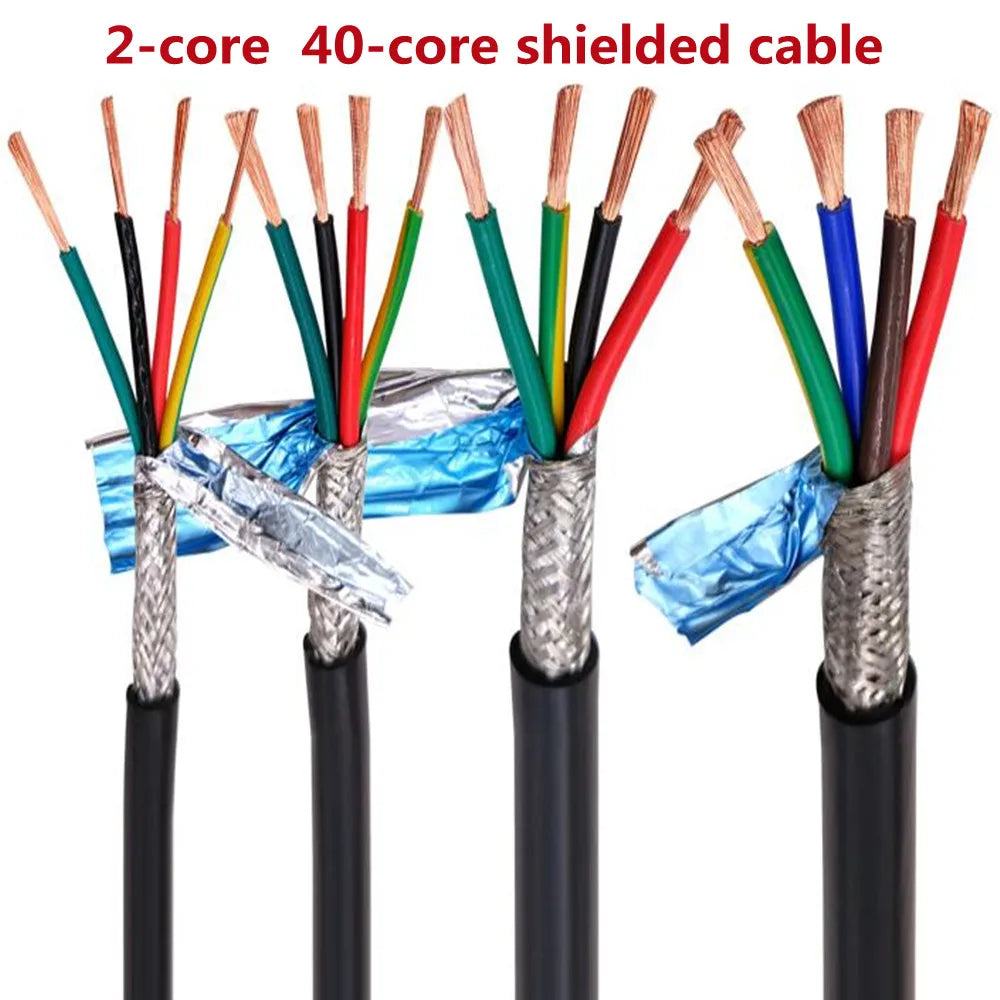 5m Shielded Wire 2 3 4 5 6 8 10 12 14 Core Control Signal Line 22AWG PVC cable