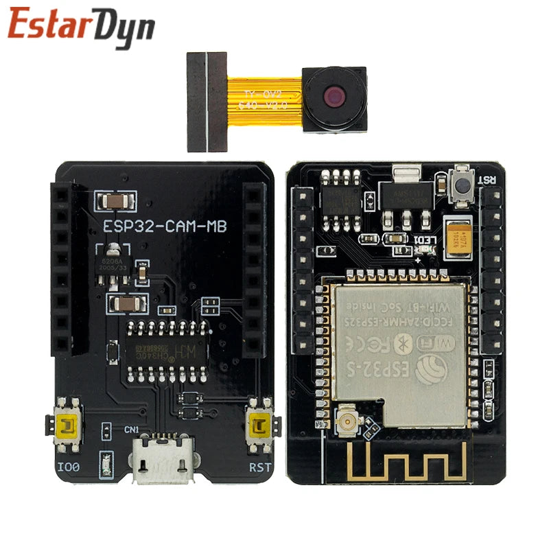 ESP32-CAM Development Board with Micro USB, CH340G Serial to WiFi, Bluetooth, and OV2640 Camera