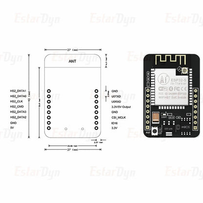 ESP32-CAM Development Board with Micro USB, CH340G Serial to WiFi, Bluetooth, and OV2640 Camera