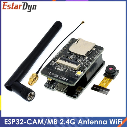 ESP32-CAM Development Board with Micro USB, CH340G Serial to WiFi, Bluetooth, and OV2640 Camera