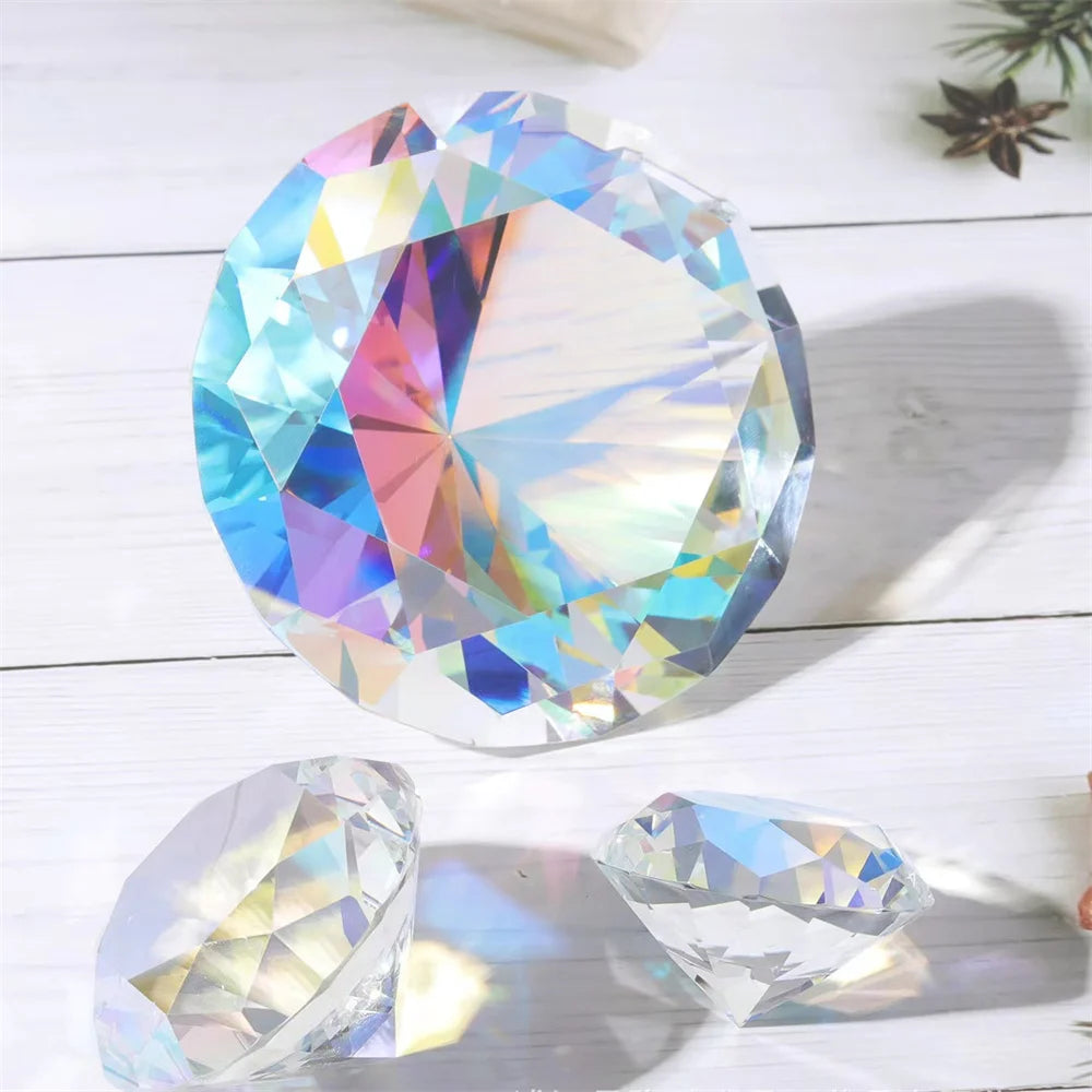 30-80mm Crystal Diamond Paperweight Decorative Rainbow Maker Prism