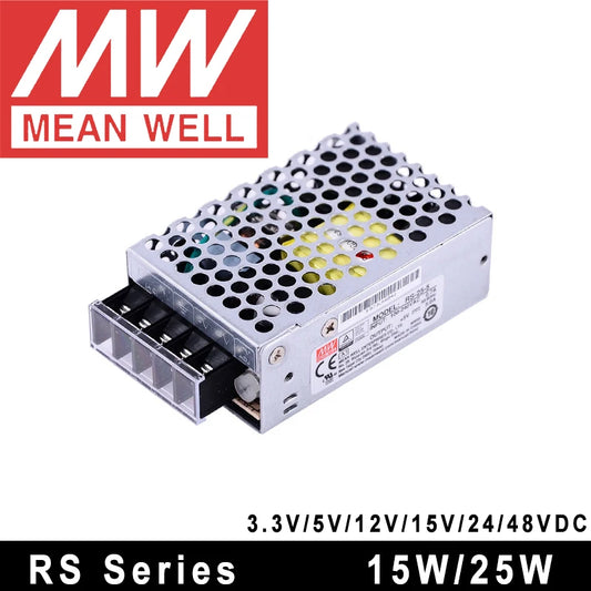 Mean Well RS-15/25 LRS-35/50/100/150/200/350/450/600 Series 3.3V 5V 12V 15V 24V 36V 48V Switching Power Supply