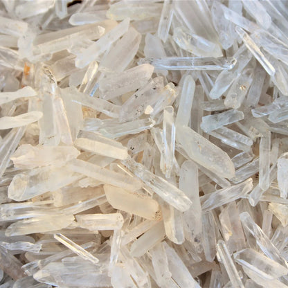 Small Quartz Points, 0.25" - 1.25"/0.64cm - 3.17cm Raw Needle Matchstick Clear Crystals