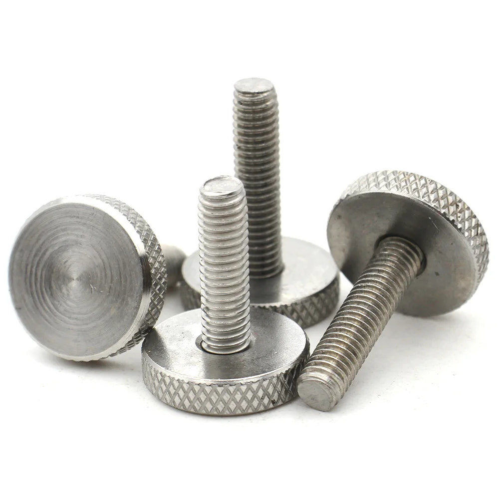 304 Stainless Steel M3 M4 M5 M6 M8 M10 Thumb Flat Knurled Large Round Head Bolt