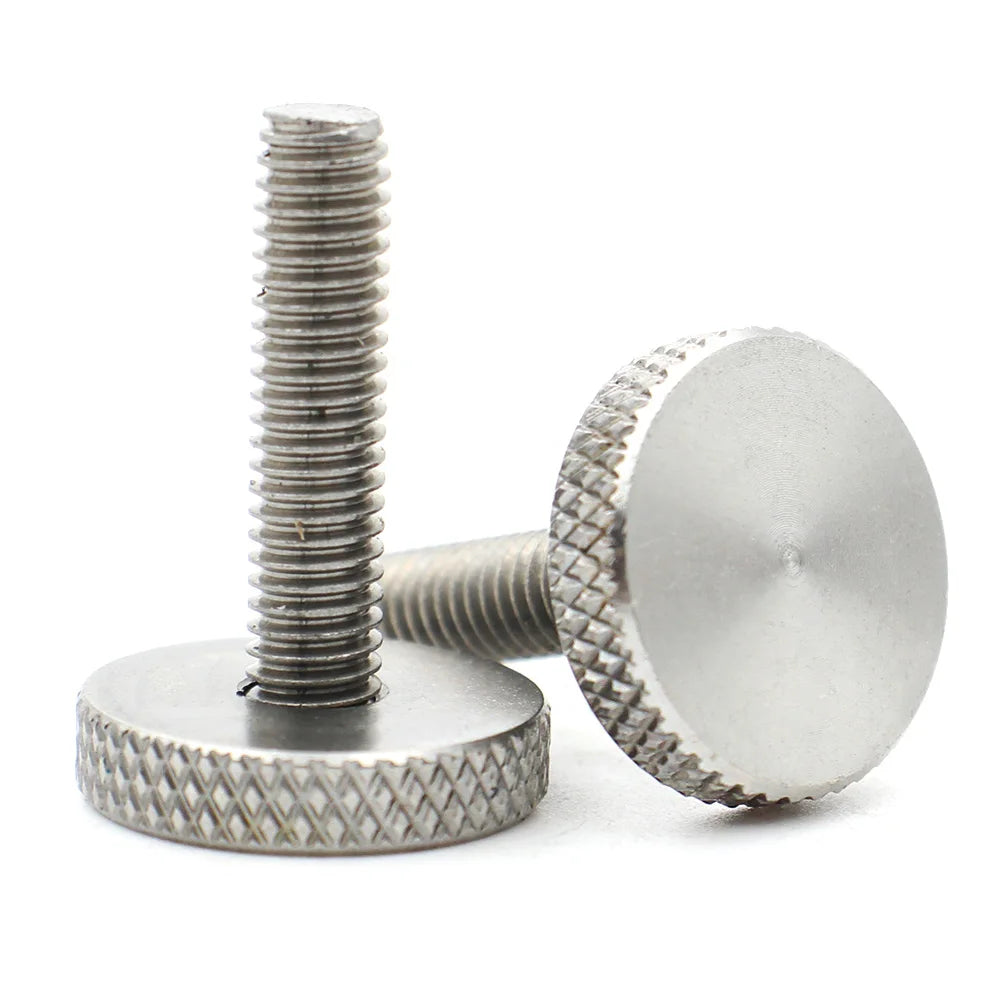 304 Stainless Steel M3 M4 M5 M6 M8 M10 Thumb Flat Knurled Large Round Head Bolt