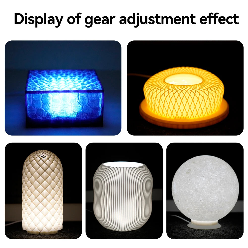 3D Printing DIY Model LED Lamp Kit with Adjustable Switch, Fit Cylindrical Ball Lamp