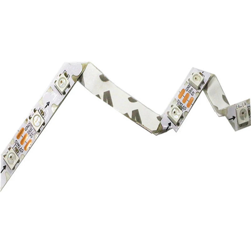 5M 5V WS2812B S Shape Zigzag 5050 Full Color LED Strip Addressable Foldable Snake Tape Letter Logo Sign 60 Leds/M 