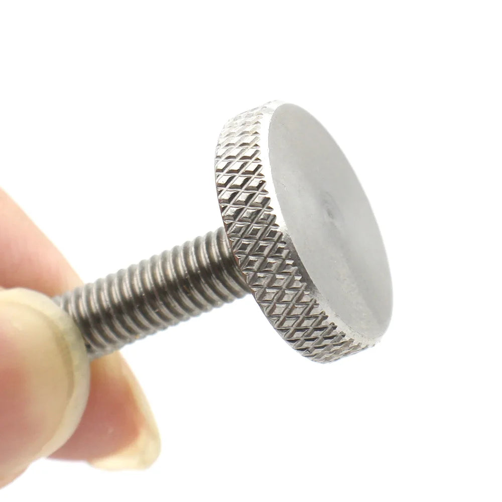 304 Stainless Steel M3 M4 M5 M6 M8 M10 Thumb Flat Knurled Large Round Head Bolt